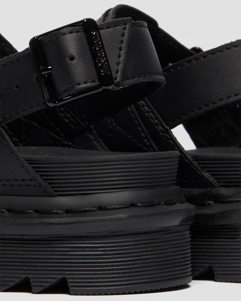 Dr Martens Voss Lær Gladiatorsandaler Dame Svarte | Norge 485CTV